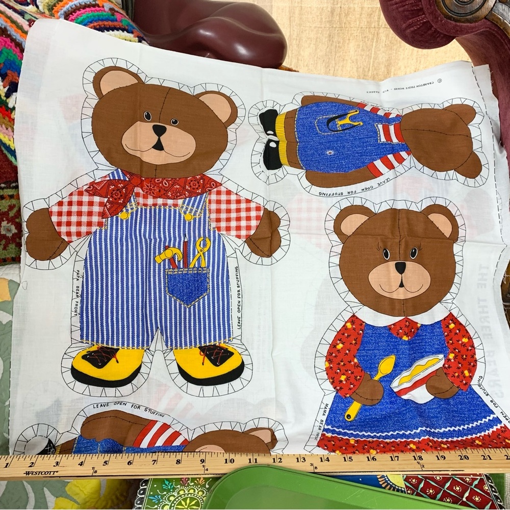 Three Bears Print Cut&Sew Fabric